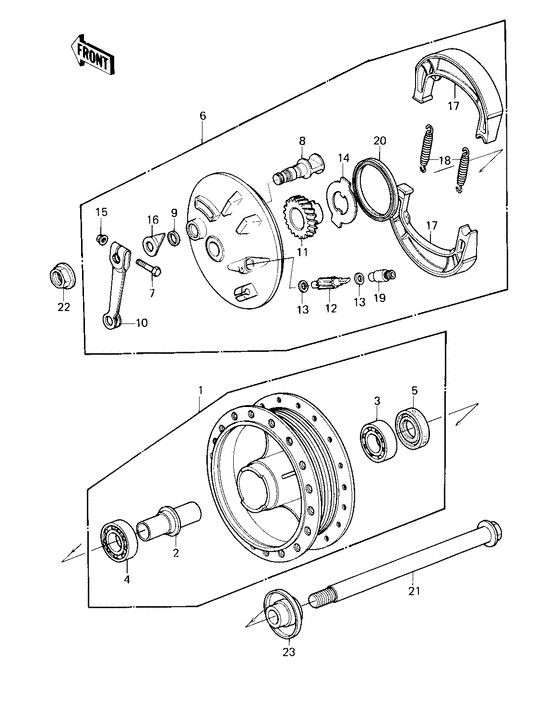 Front hub/brake
