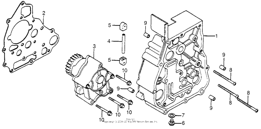 CB750 Oil pump + left side case