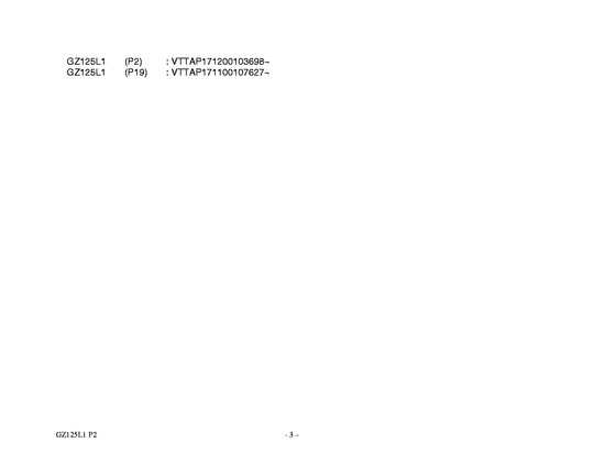 GZ125 Catalog preface