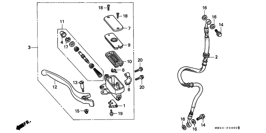 Fr. brake master cylinder