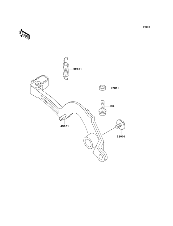 KX500 Педаль тормоза