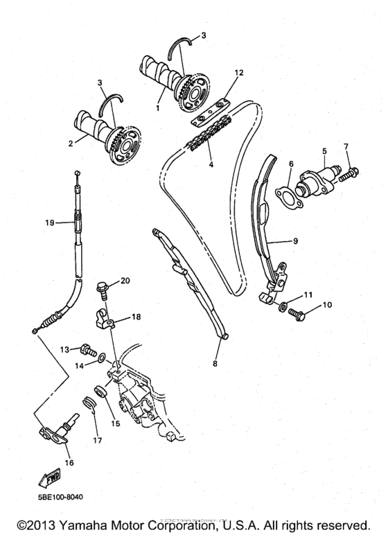 YZ400FK Цепь механизма газораспределения