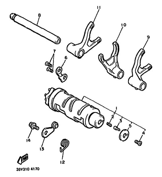 Shift cam. fork