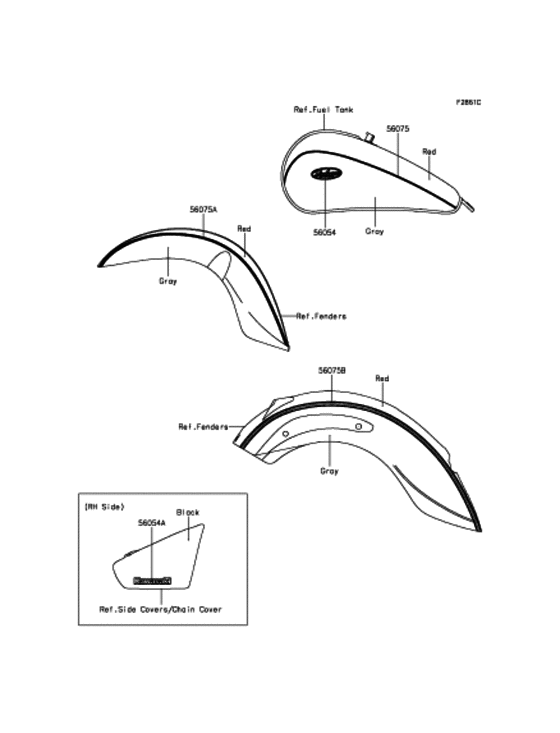 VN900 デカール(レッド / グレー)(BGF)