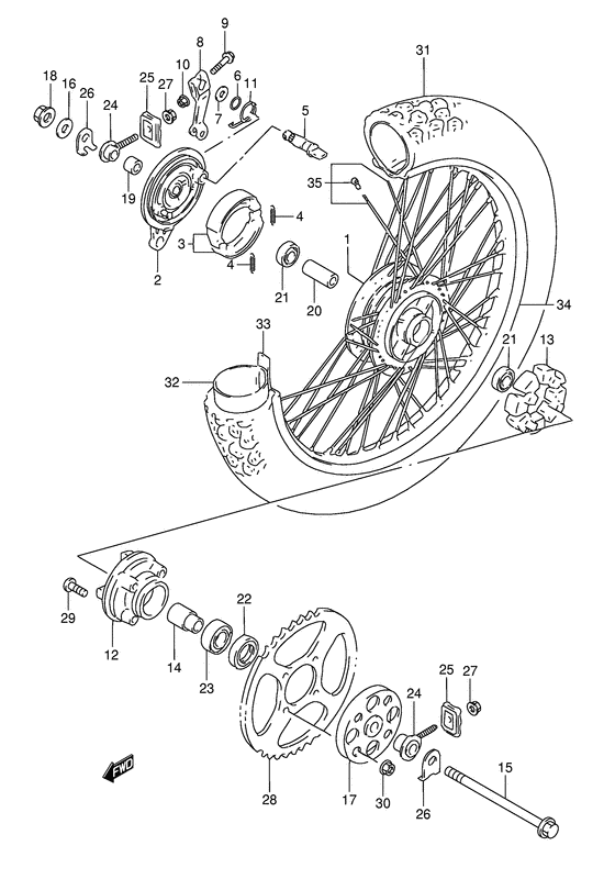 Rear wheel complete assy