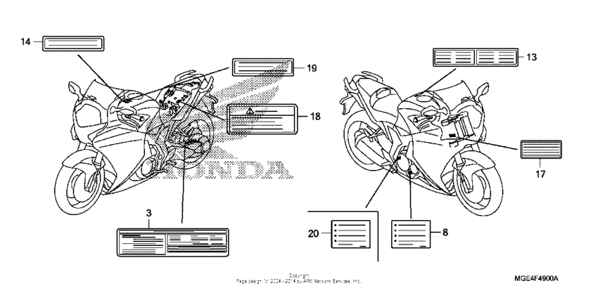 VFR1200F Лейбл предостережения