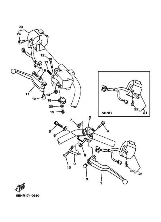 XVS650A Interruptor  manillar&palanc