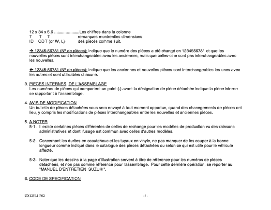 UX125 Catalog preface