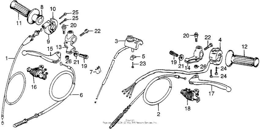 Handle lever + switch + cable