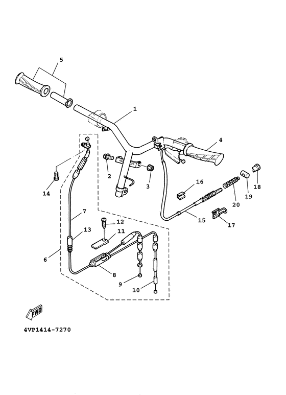 Steering handle. cable