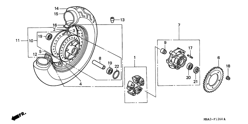 Rear wheel complete assy