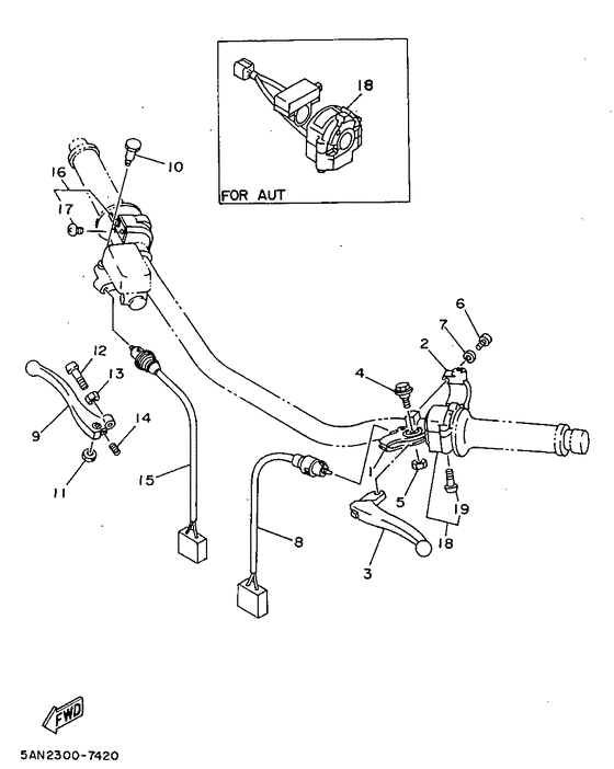 Handle switch. lever
