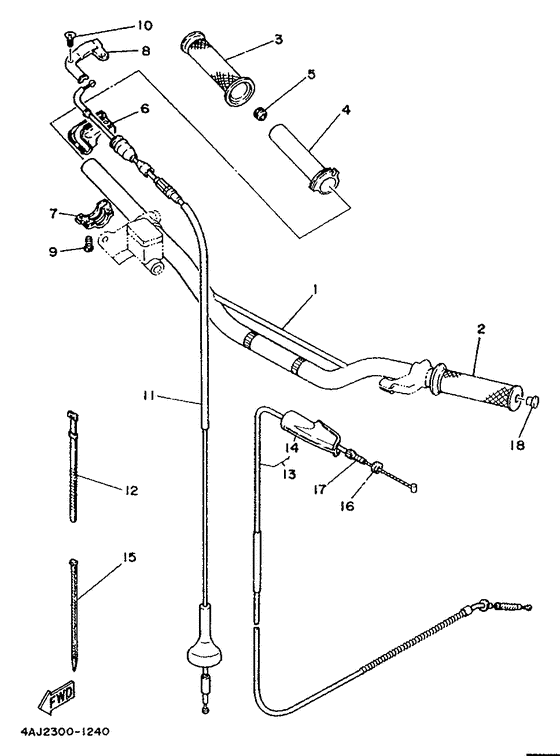 Steering handle. cable