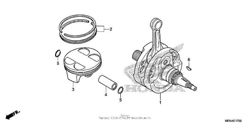  Коленчатый вал и поршни