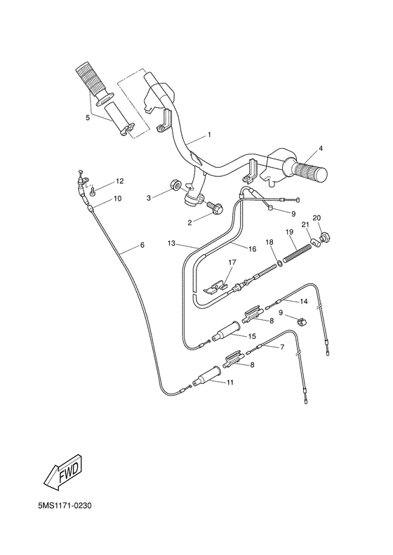 Steering handle. cable