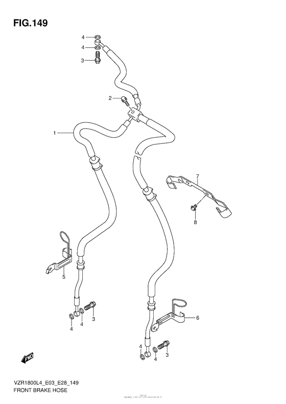 VZR1800Z Передние тормозные трубки