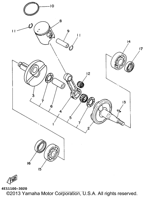 YZ80H1 Коленвал,поршни