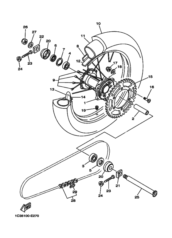 Rear wheel complete assy