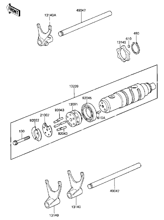 Gear change drum & forks
