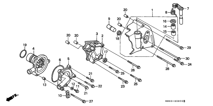 Left cover/water pump
