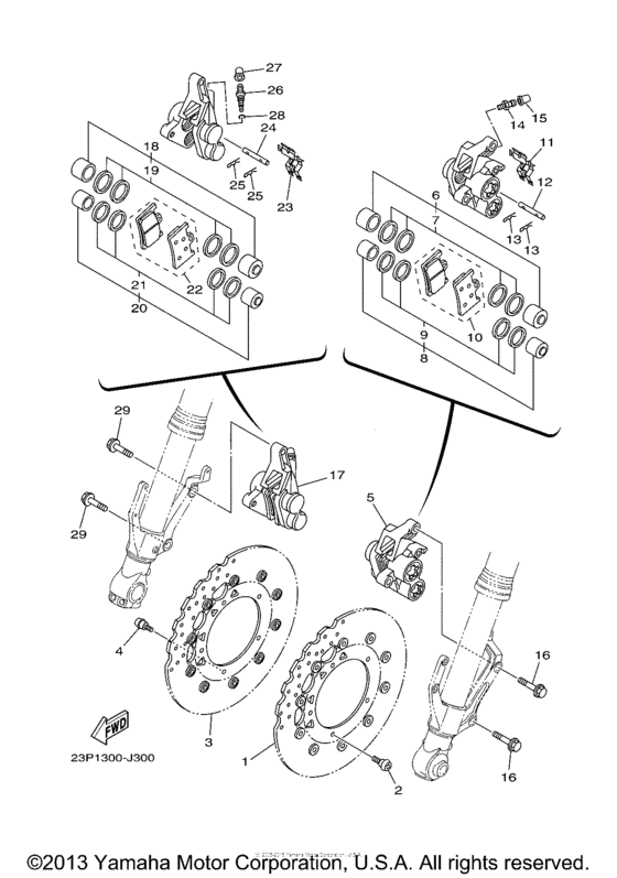 XT1200Z Передний суппорт