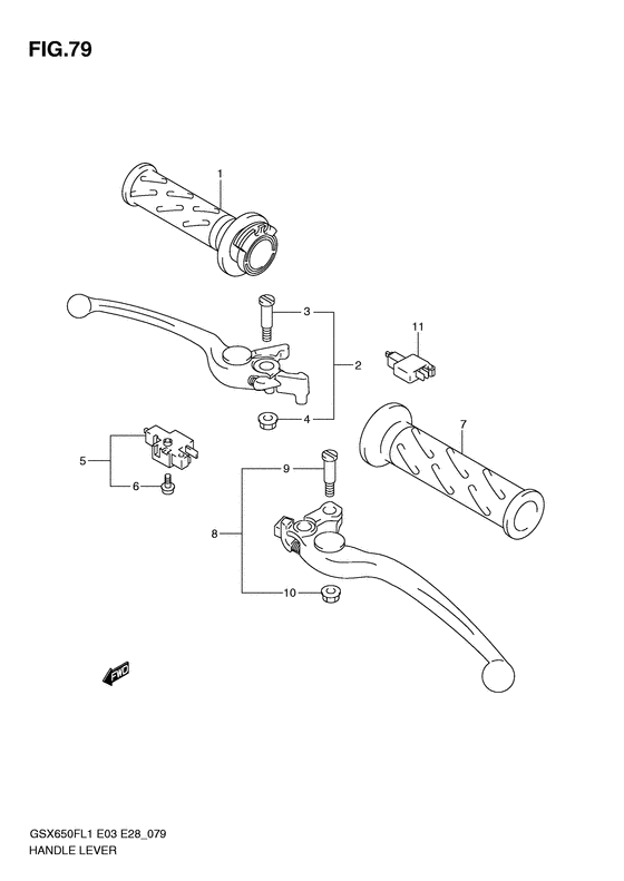 GSX650F (ABS) Рулевой рычаг