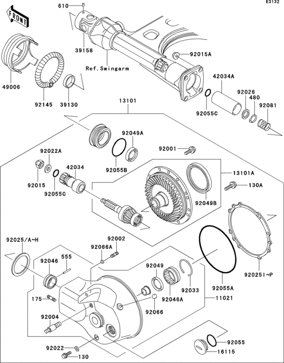 VN1500 Drive shaft / final gear(1 / 2)