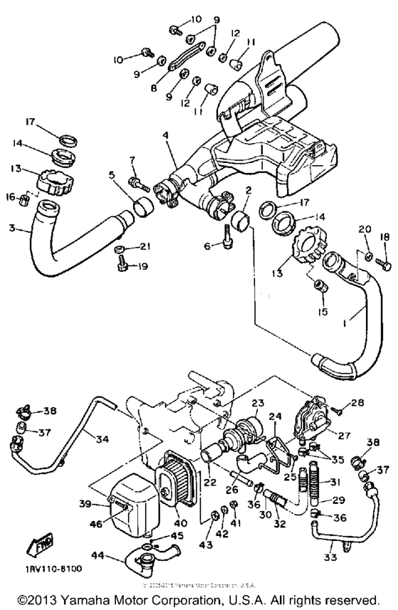 XV1100SC Выхлопная система