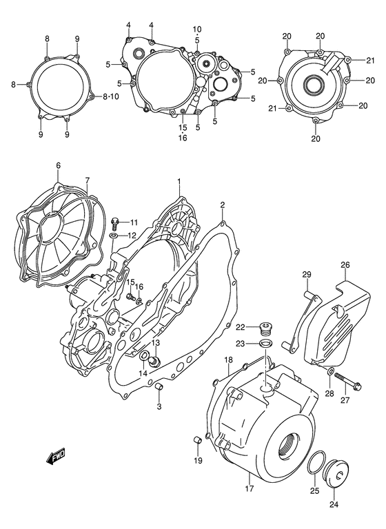 Crankcase cover ass`y  (v