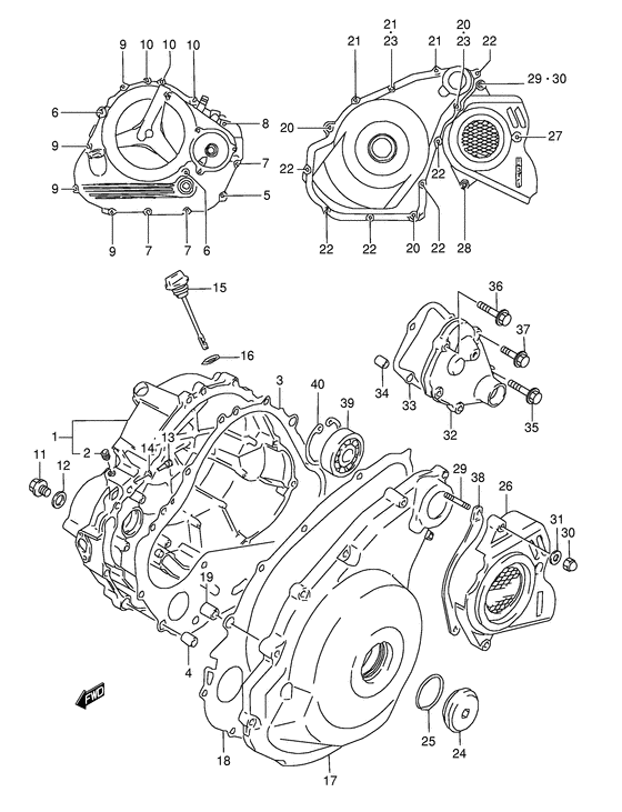 Crankcase cover ass`y  (v