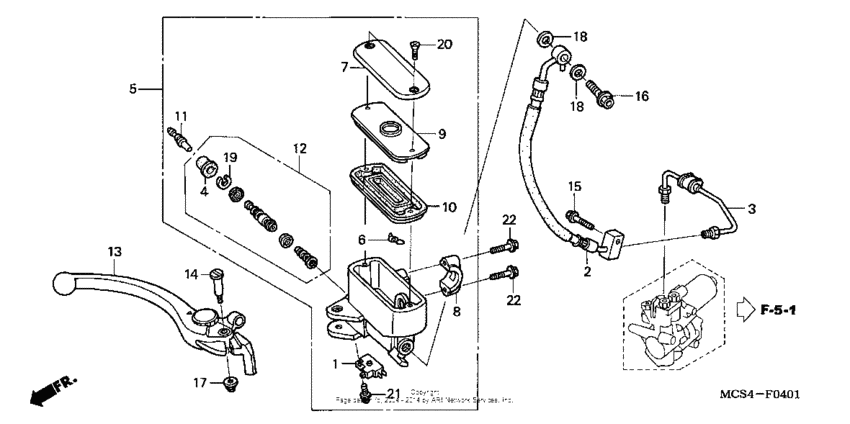 Front brake master cylinder (st1300a)