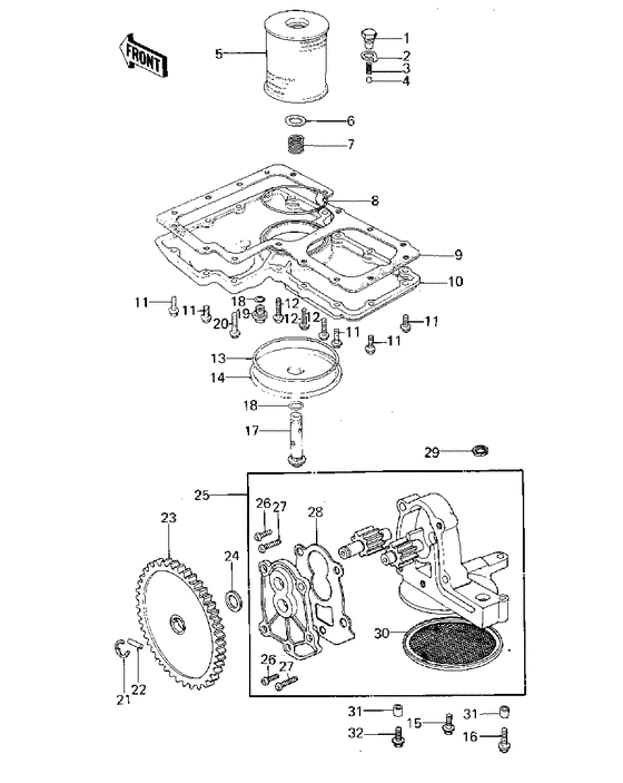Oil pump/oil filter/oil pan