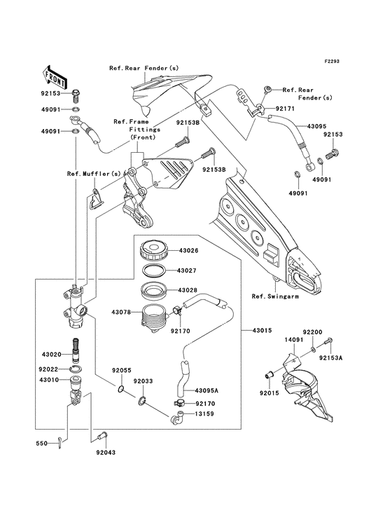 ZX600 Задний тормозной цилиндр