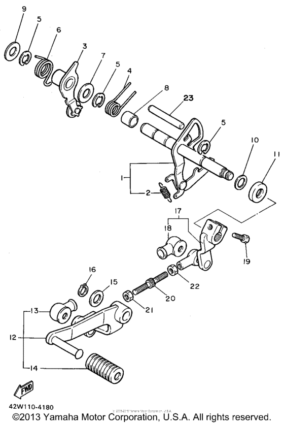 XV1100F Вал переключения