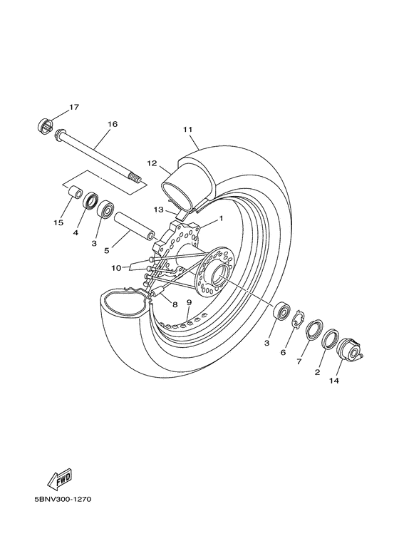 XVS650A Переднее колесо
