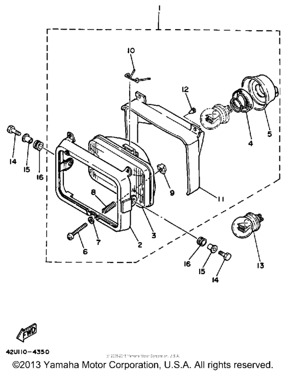 XT350TC (CA ED.) Фара
