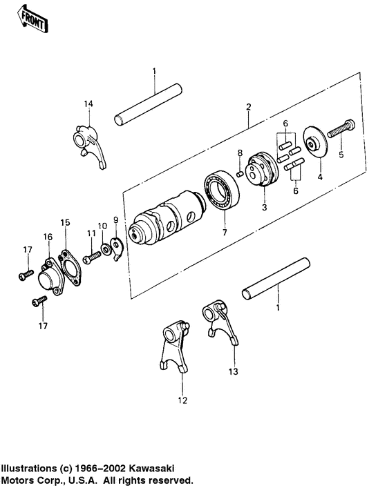 Gear change drum & forks