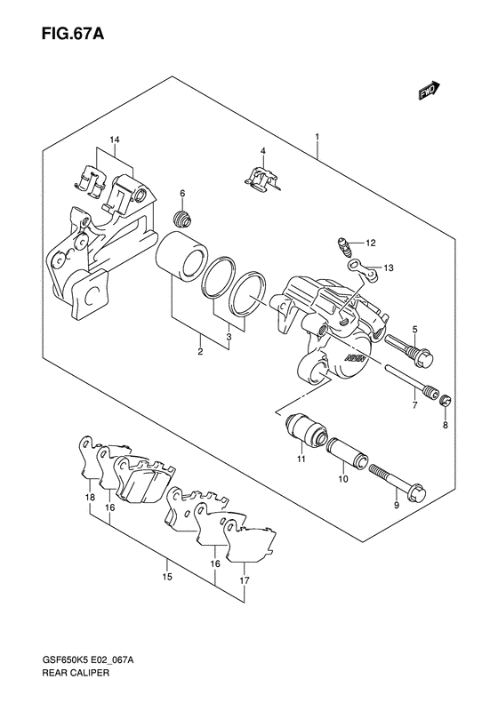 GSF650 Задний суппорт