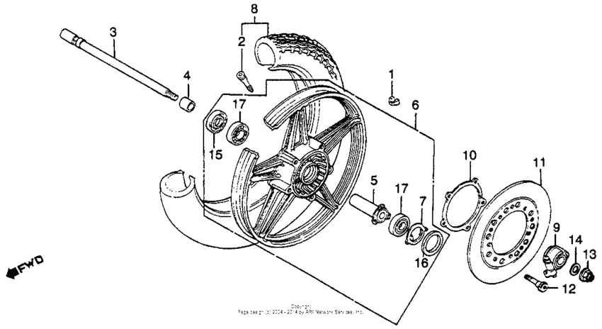 Cm450a front wheel 83