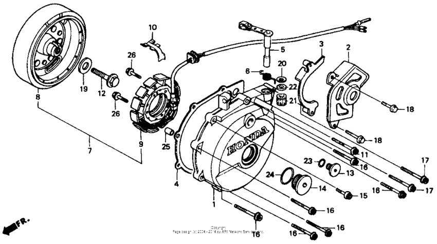 Left crankcase cover 91-92