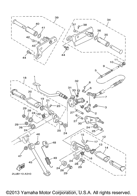 XV250T Подножки