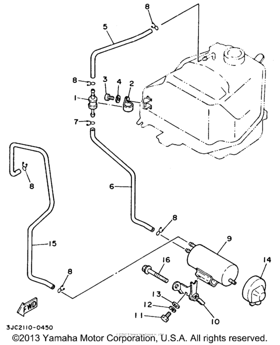 XV535E Топливный бак