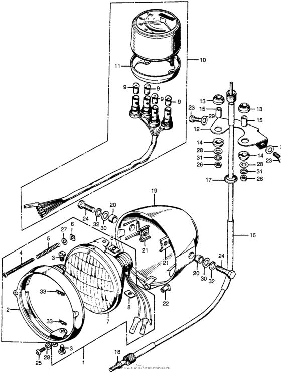 Headlight + speedometer