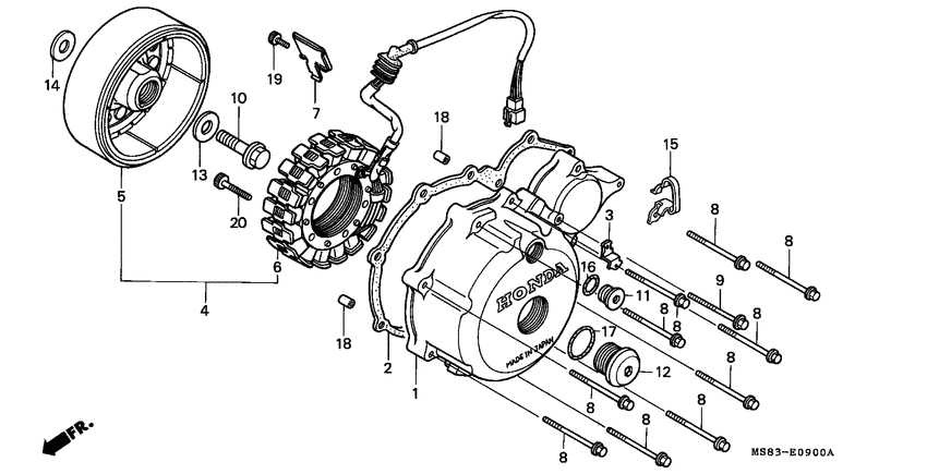 Left crankcase cover/ generator