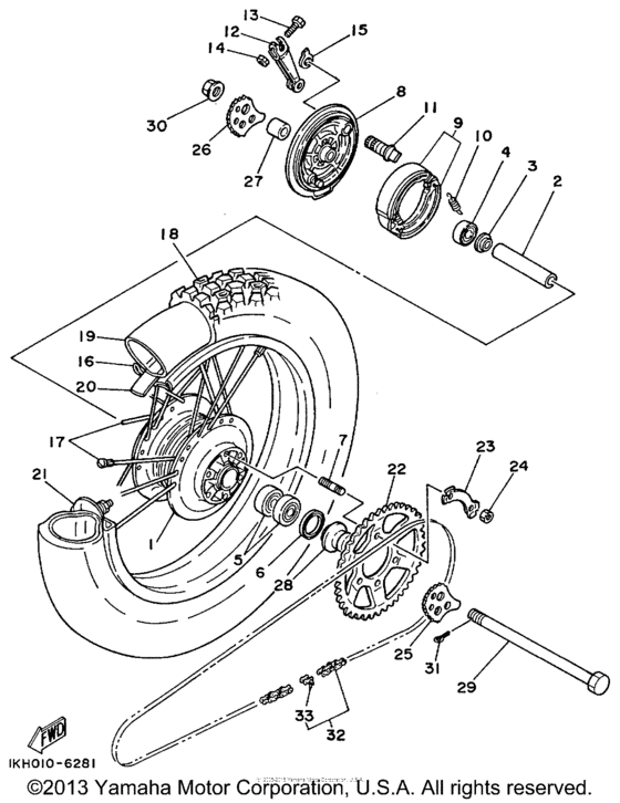 XT225L Переднее колесо