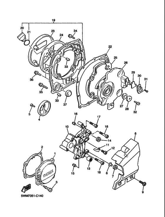 Crankcase cover ass`y  (v