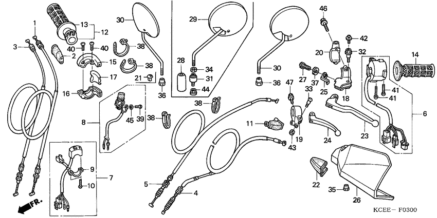 Handle lever/switch/cable