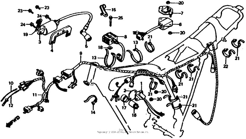 Wire harness + ignition coil + c.d.i. unit