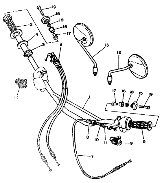 Steering handle. cable