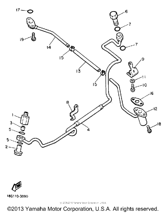 Oil pipe, turbo unit